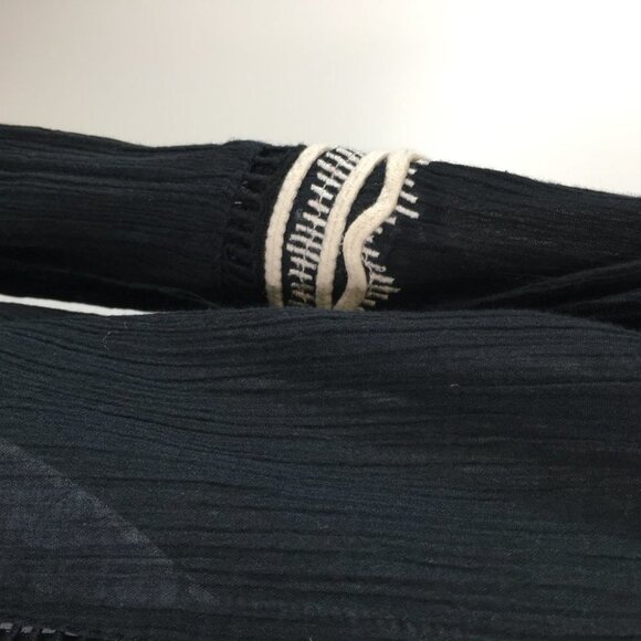 Billabong  see through  black boho long sleeve blouse - Picture 6 of 13